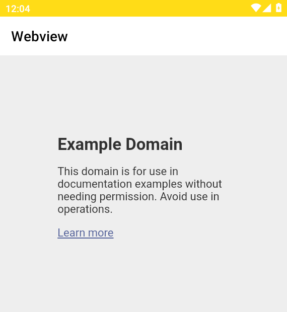 InsecureShop WebViewActivity after /webview accepted url=https://example.com/?x=insecureshopapp.com