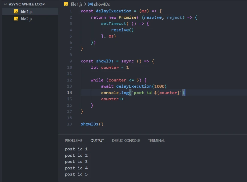 async while loop Nodejs