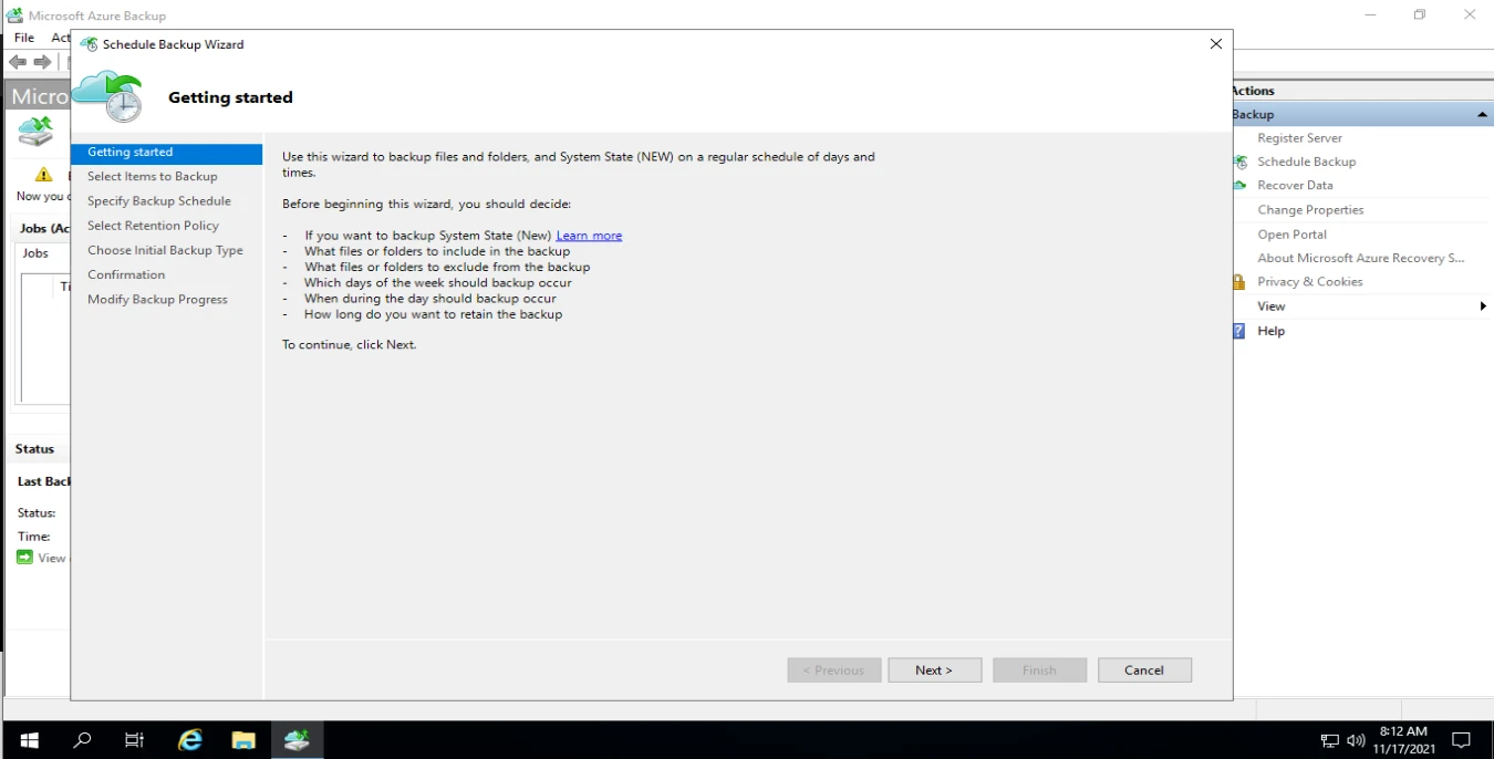 Step-by-Step Azure Backup Tutorial [Azure MARS Agent]
