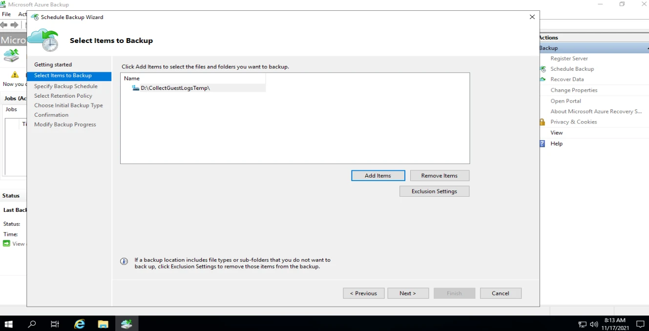 Step-by-Step Azure Backup Tutorial [Azure MARS Agent]