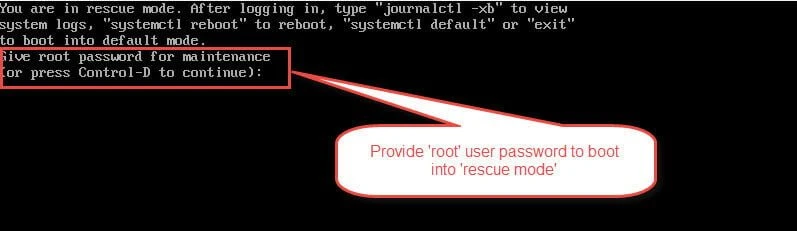 Steps to boot into single user mode in RHEL/CentOS 7/8