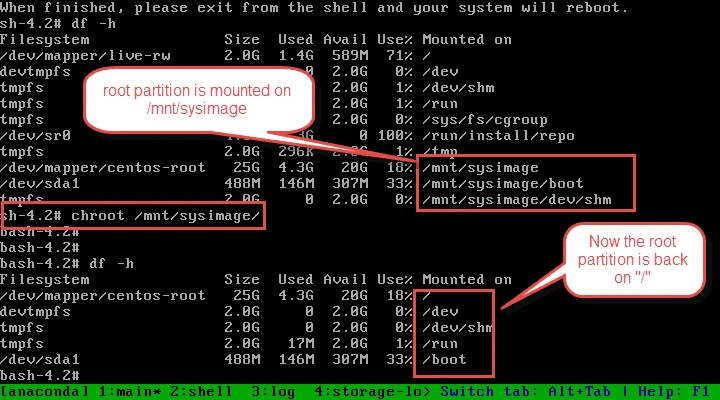 How to boot a system into rescue mode using ISO DVD (RHEL / CentOS 7)