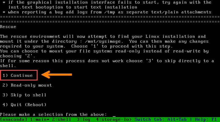 How to boot a system into rescue mode using ISO DVD (RHEL / CentOS 7)