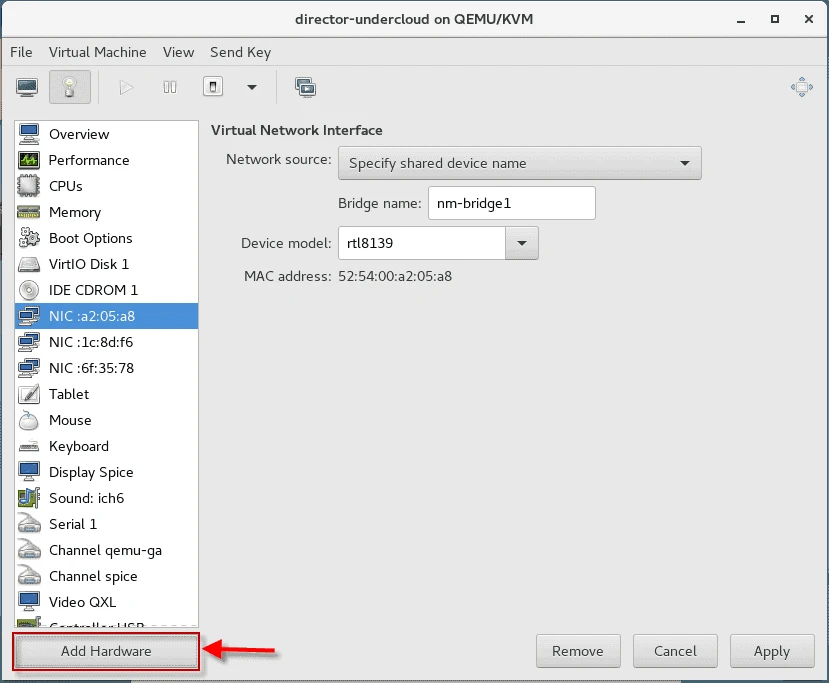 configure bridged network in virt-manager