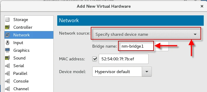 configure bridged network in virt-manager