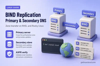 Configure BIND Primary and Secondary DNS on RHEL Linux