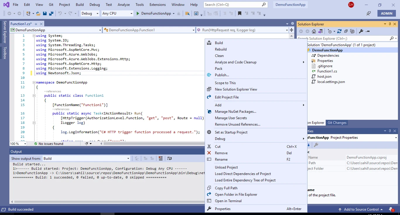 Create Azure Functions using Visual Studio [Step-by-Step]