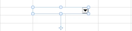 PlanMaker form object dropdown control selected on the spreadsheet grid
