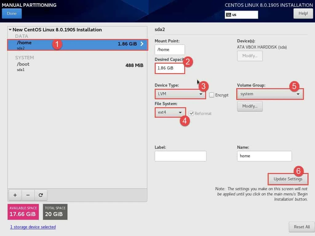 Step-by-Step: Create LVM during installation RHEL/CentOS 7/8