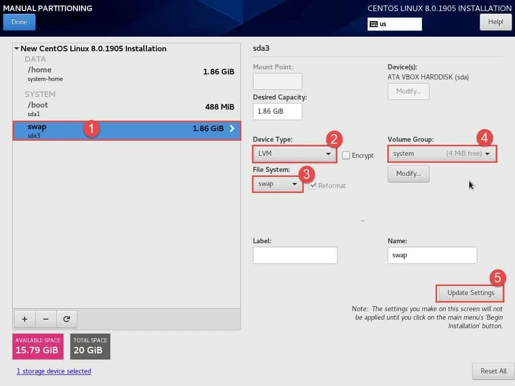 Step-by-Step: Create LVM during installation RHEL/CentOS 7/8