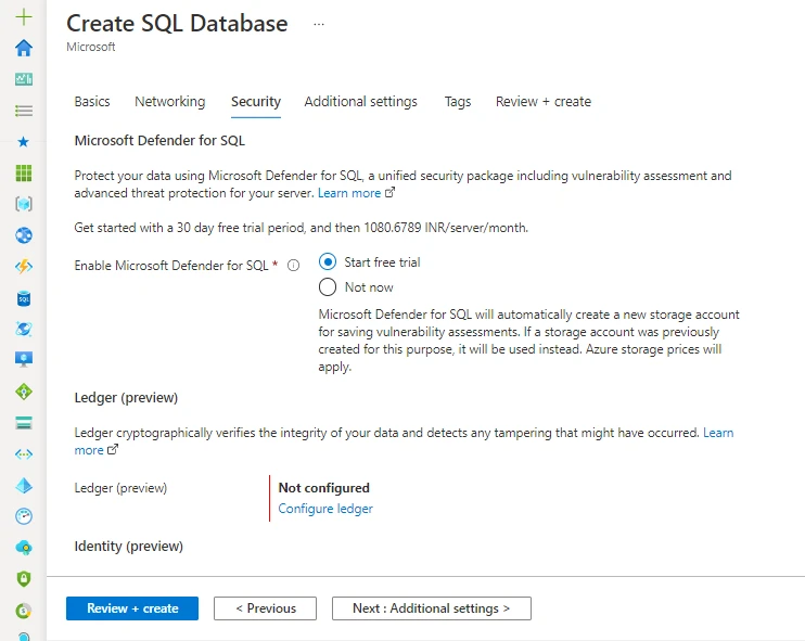 deploy SQL Database on Azure