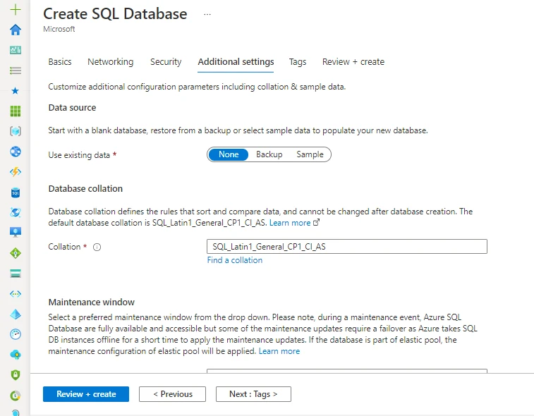 deploy SQL Database on Azure