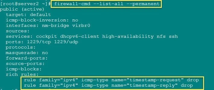 How to disable ICMP timestamp responses in Linux