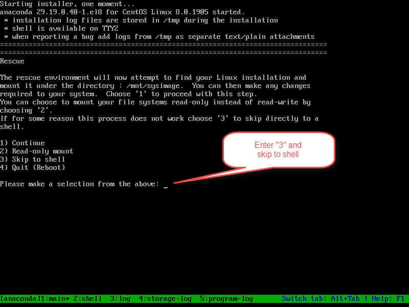 Steps to repair filesystem in rescue mode in RHEL/CentOS 7/8 Linux