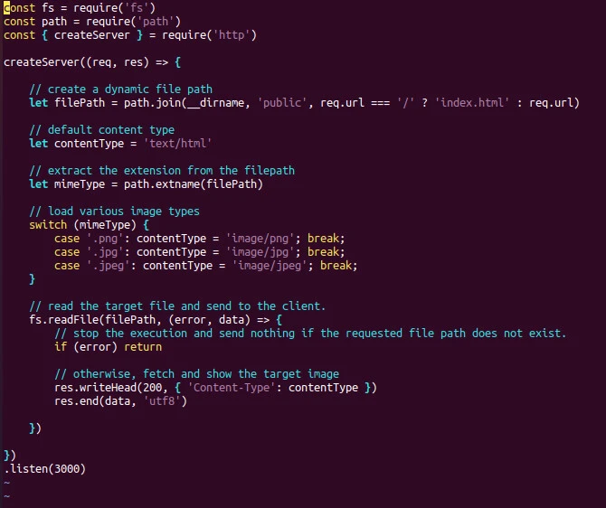 How to fetch images from Node.js server