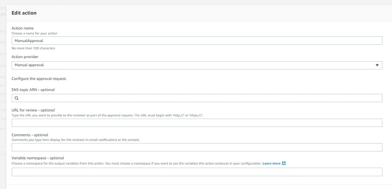 Configure approval action in CodePipeline