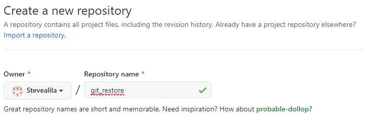 GitHub repo to explore git restore