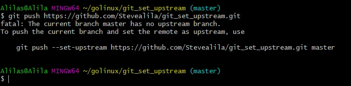 git set upstream error