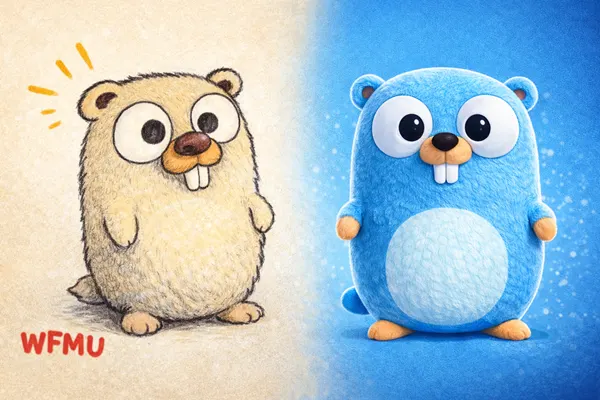 original golang gopher design by renee french