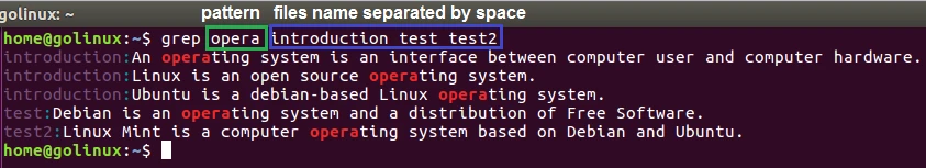 grep command to multiple files