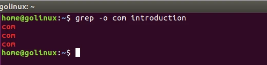 grep -o command output