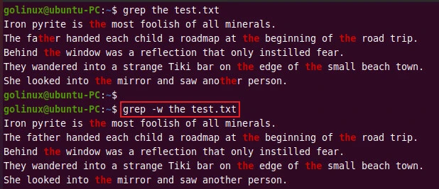 grep exact match whole word