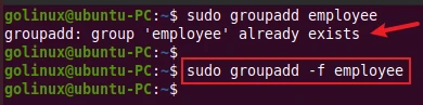 groupadd command to exit with success status if the specified group already exists