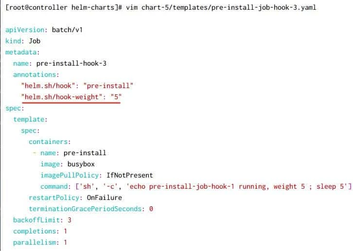 How to use helm hook-weight to order Jobs in Kubernetes