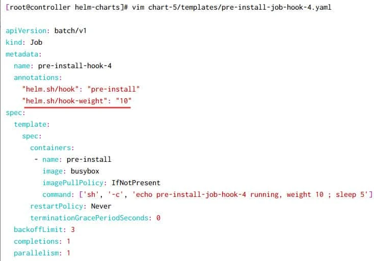 How to use helm hook-weight to order Jobs in Kubernetes