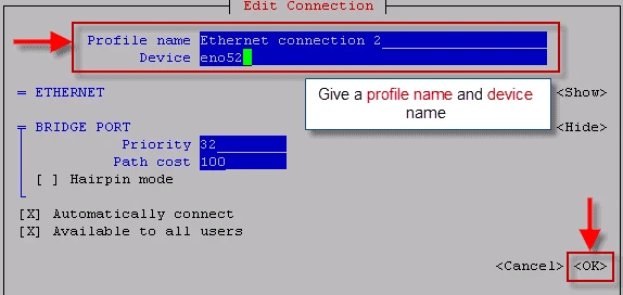 configure network bridge