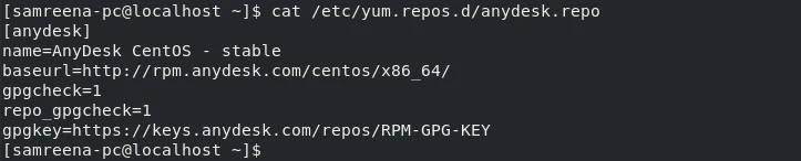 cat command anydesk repo