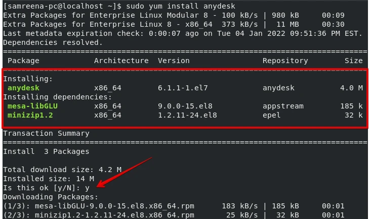 install anydesk on Almalinux 8