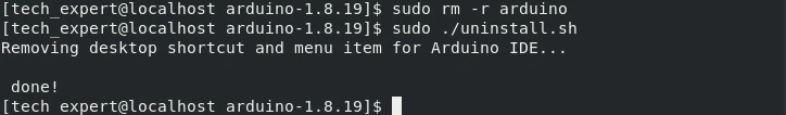 uninstall arduino