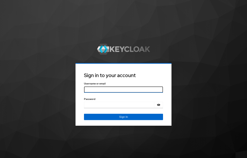 Keycloak 26.7 Admin Console login page at http://127.0.0.1:8080/admin/ with username and password fields