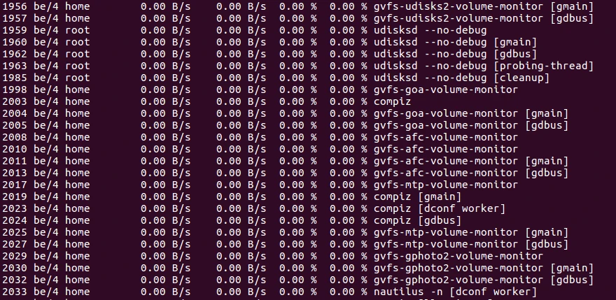 output dislayed by iotop -b command