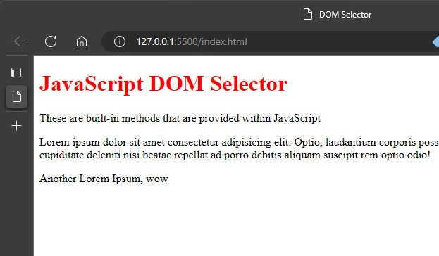 javascript DOM selector
