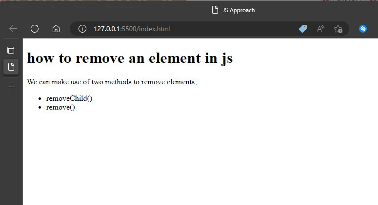 how to remove an element in js