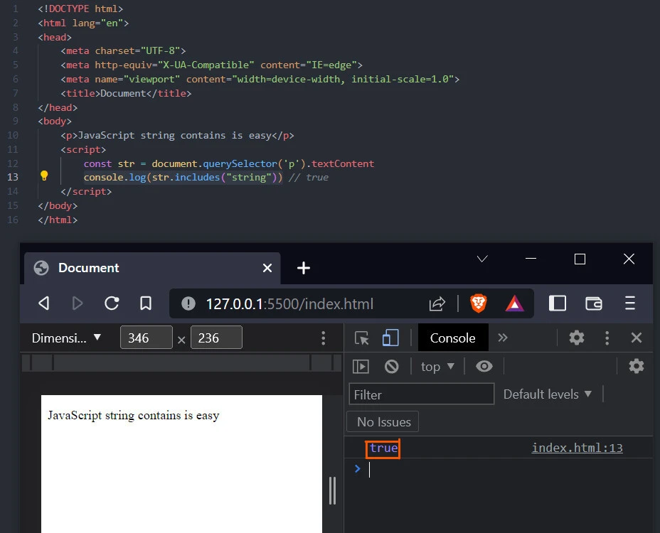 JavaScript string contains