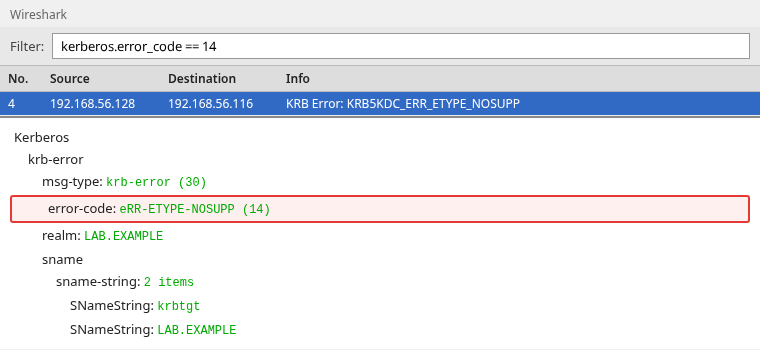 Wireshark KRB5KDC_ERR_ETYPE_NOSUPP for a Camellia-only AS-REQ