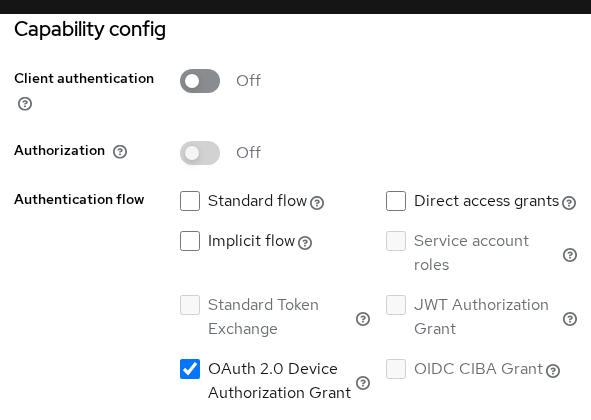Keycloak public client with OAuth 2.0 Device Authorization Grant enabled
