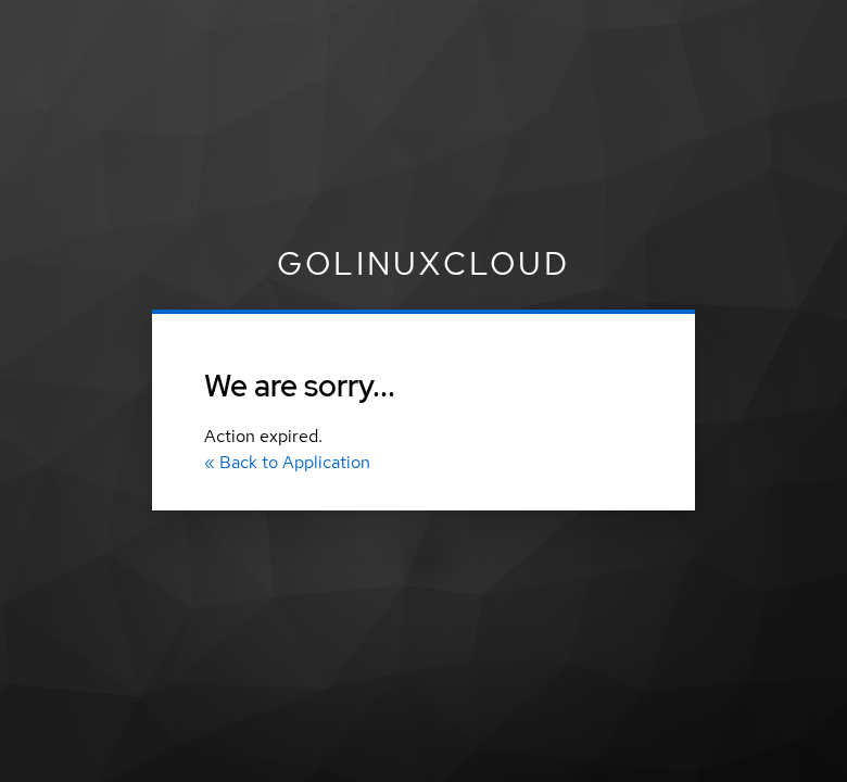 Keycloak error page when reset action token expired