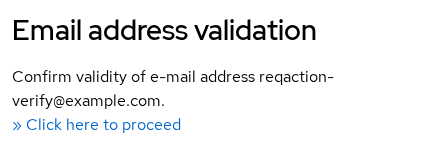 Keycloak execute-actions email link opened in browser showing Verify email step
