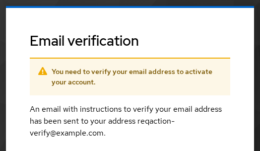 Keycloak Verify email required action screen