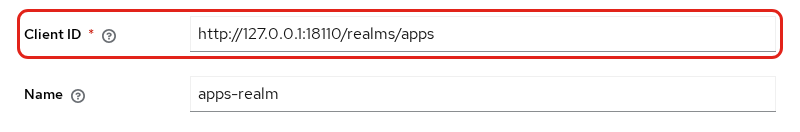 Company realm SAML client whose client ID is still the apps realm URL