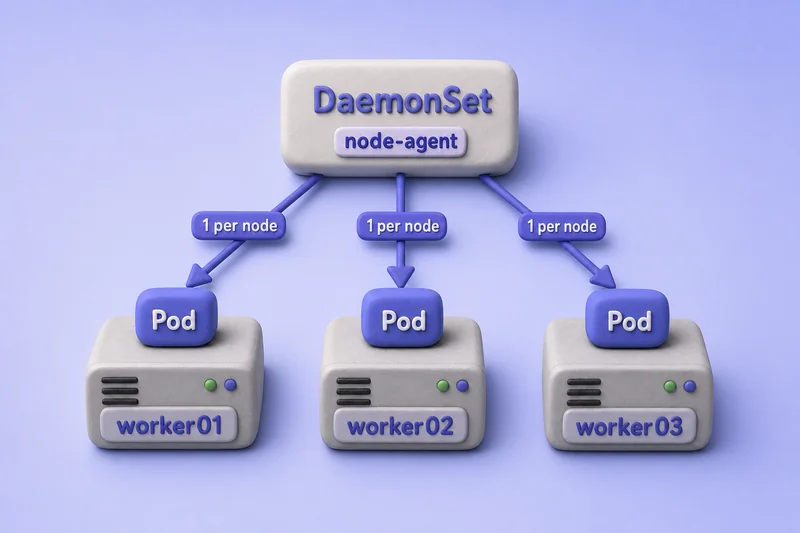 DaemonSet controller with one Pod scheduled on each eligible cluster node