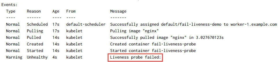 How to perform kubernetes health check using probes