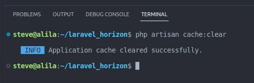 Command for Laravel clear cache