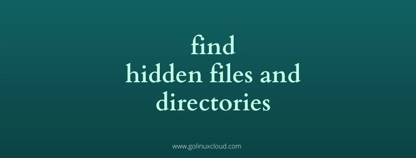 Linux find hidden files and folders with find command