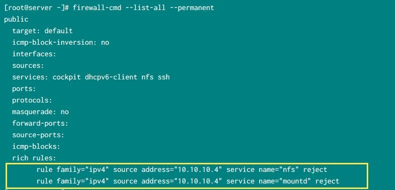 firewalld rule to restrict NFS