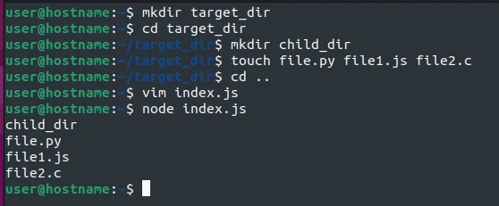 Node.js get all files in directory